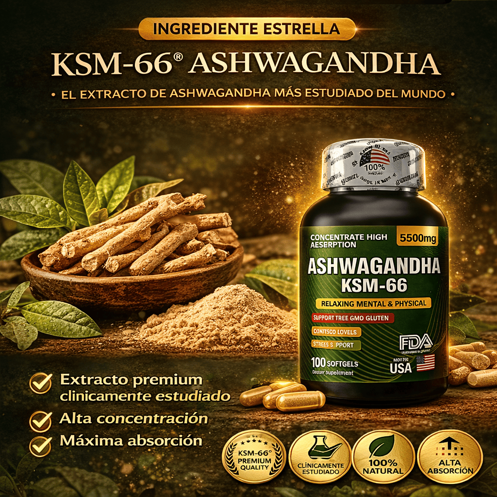 Ashwagandha KSM-66 – Controla tu Estrés 😌