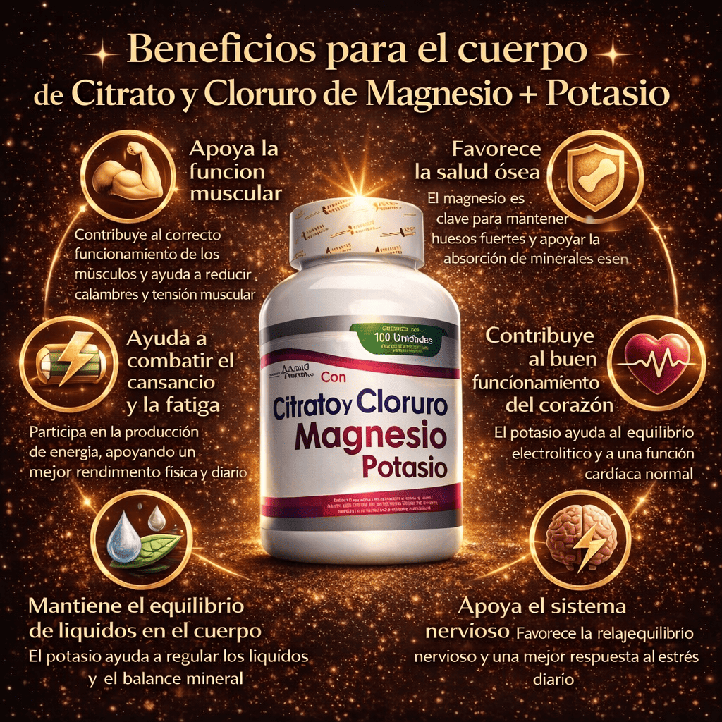 Citrato Cloruro Magnesio y Potasio