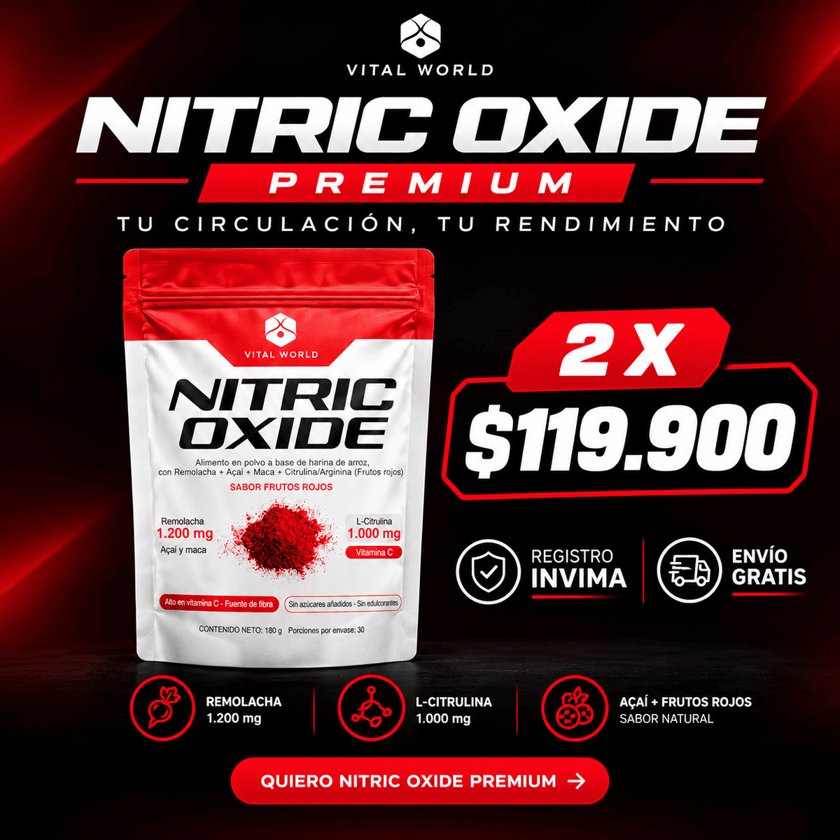 ⚪🔴NITRIC OXIDE PREMIUM🔴⚪